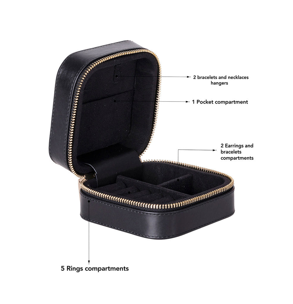 Amanda Leather Jewelry Box, Medium Mizuri Leather