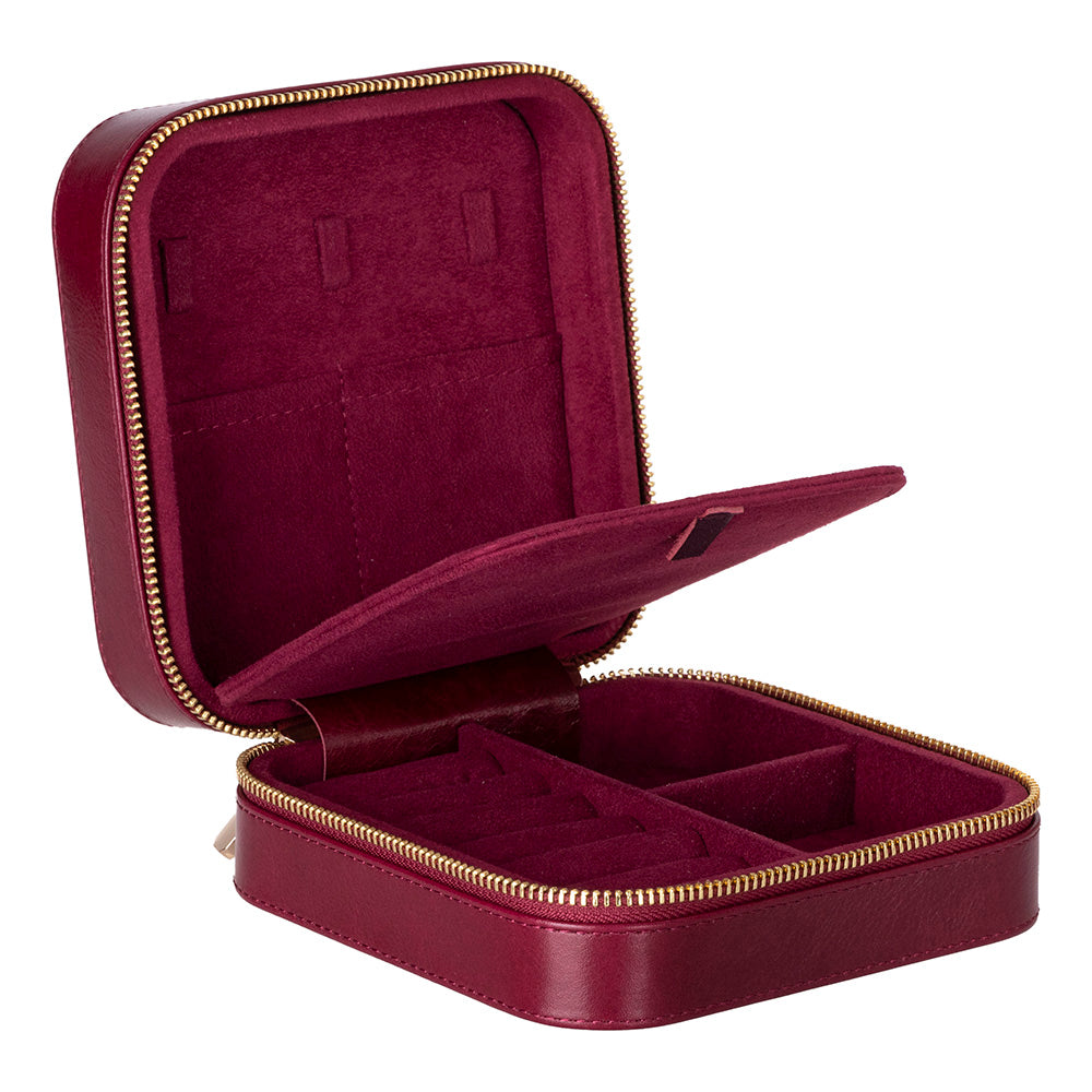 Amanda Leather Jewelry Box, Large - LuggageDesigners