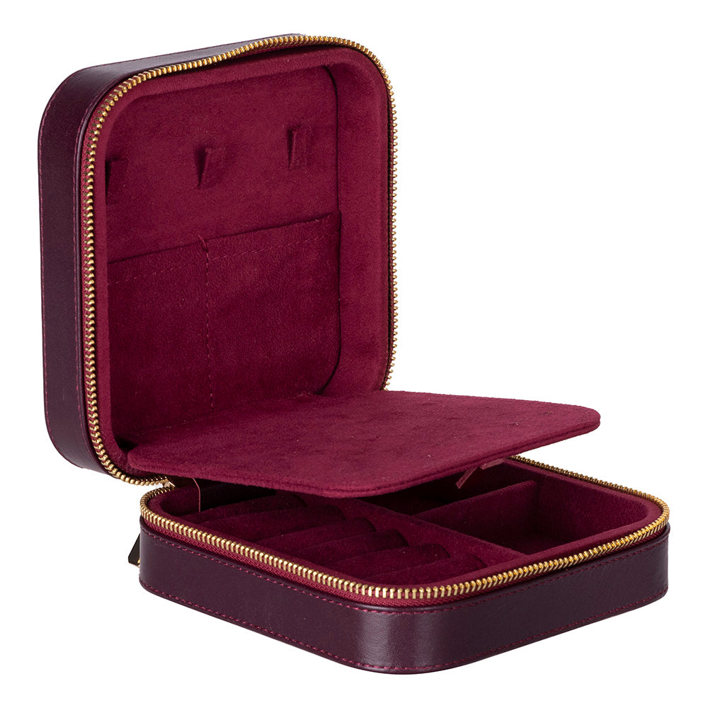 Amanda Leather Jewelry Box, Large - LuggageDesigners