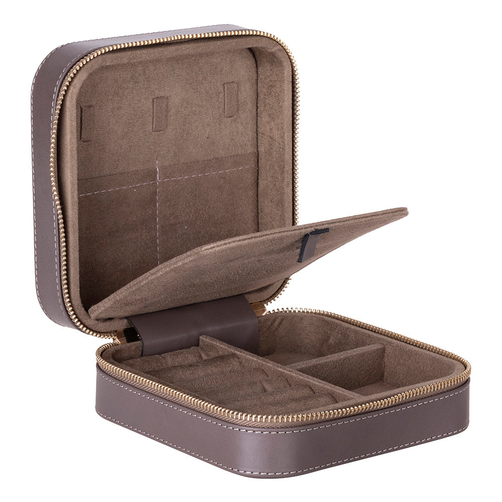 Amanda Leather Jewelry Box, Large - LuggageDesigners