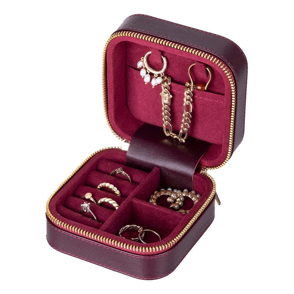 Amanda Leather Jewelry Box, Medium Mizuri Leather