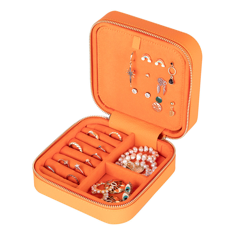 Amanda Leather Jewelry Box, Large - LuggageDesigners