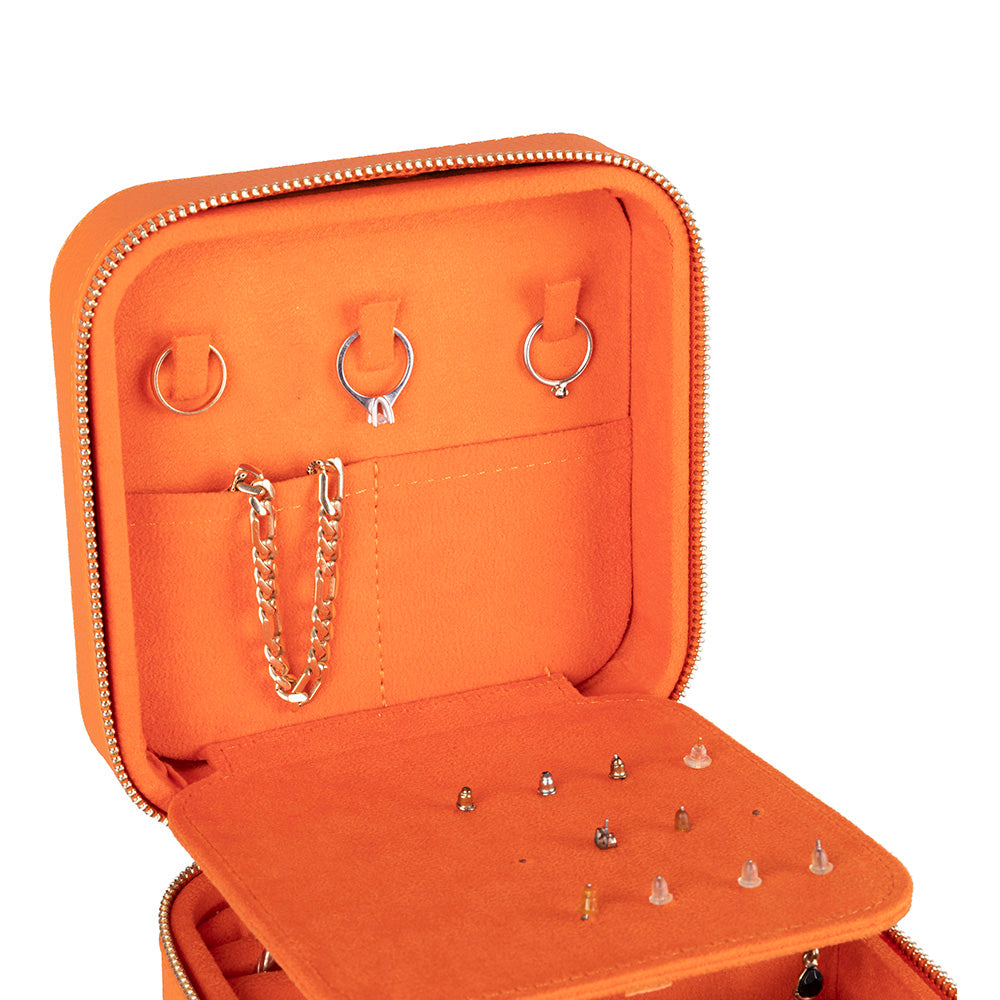 Amanda Leather Jewelry Box, Large - LuggageDesigners