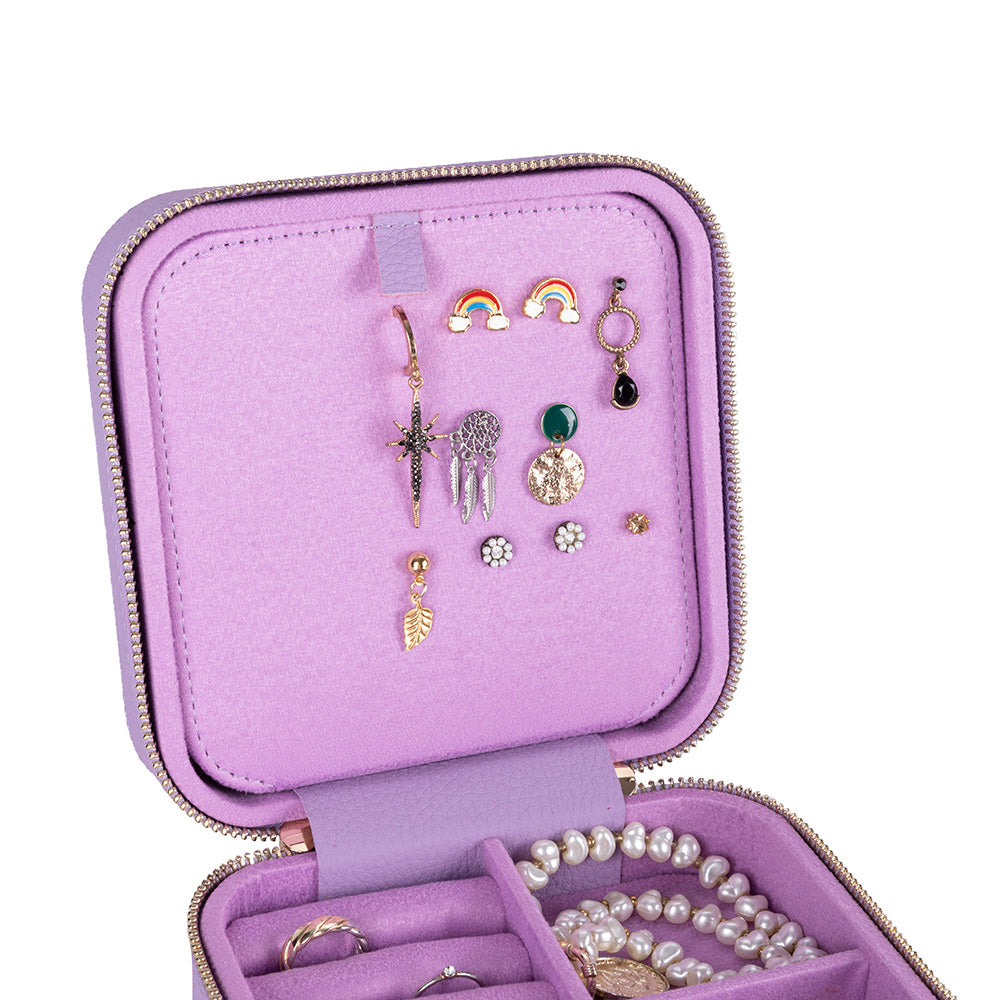 Amanda Leather Jewelry Box, Large - LuggageDesigners