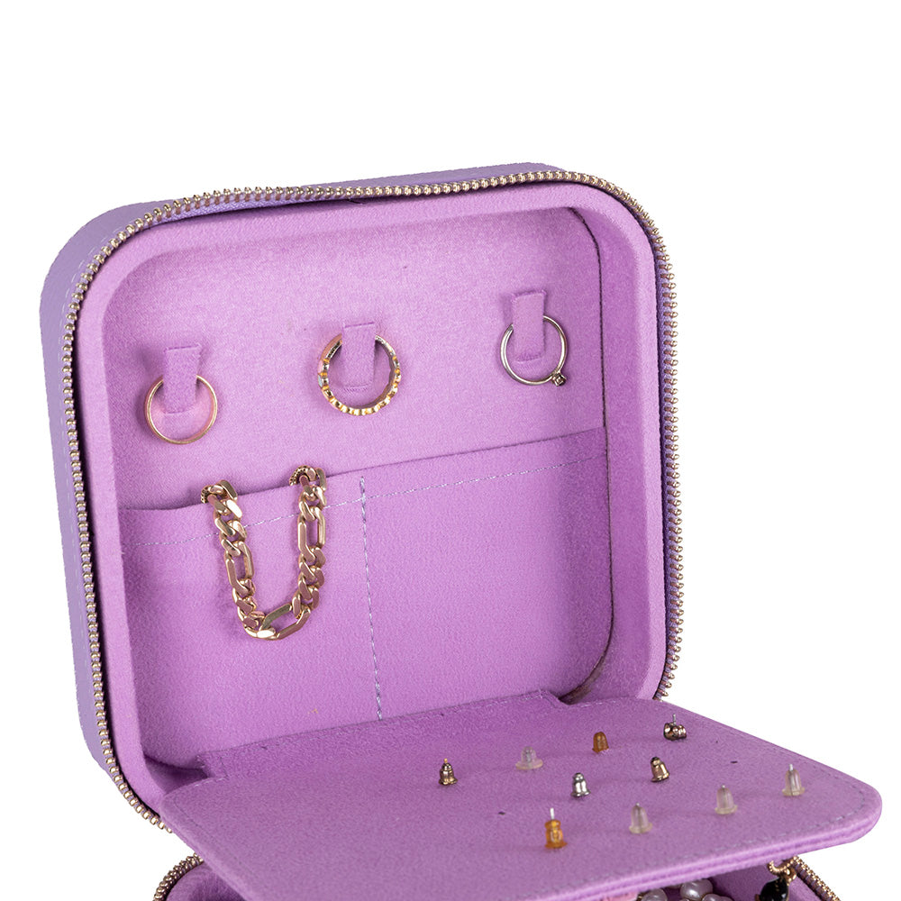Amanda Leather Jewelry Box, Large - LuggageDesigners