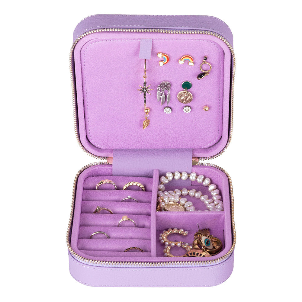 Amanda Leather Jewelry Box, Large - LuggageDesigners