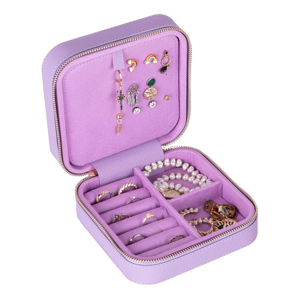 Amanda Leather Jewelry Box, Large - LuggageDesigners