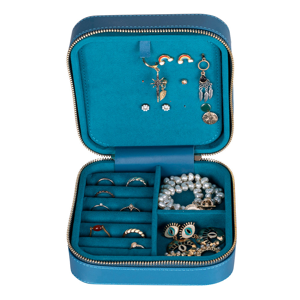 Amanda Leather Jewelry Box, Large - LuggageDesigners