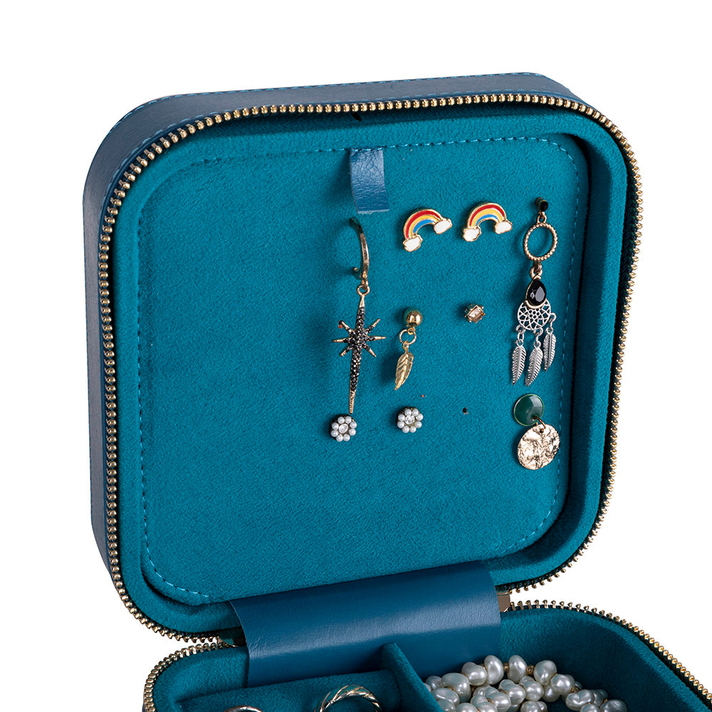 Amanda Leather Jewelry Box, Large - LuggageDesigners