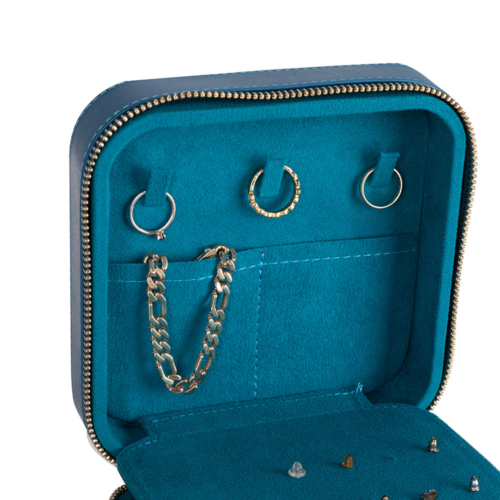 Amanda Leather Jewelry Box, Large - LuggageDesigners