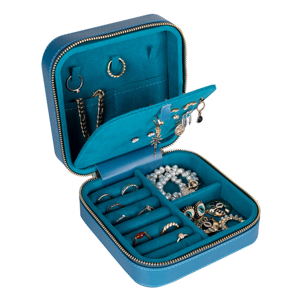 Amanda Leather Jewelry Box, Large - LuggageDesigners