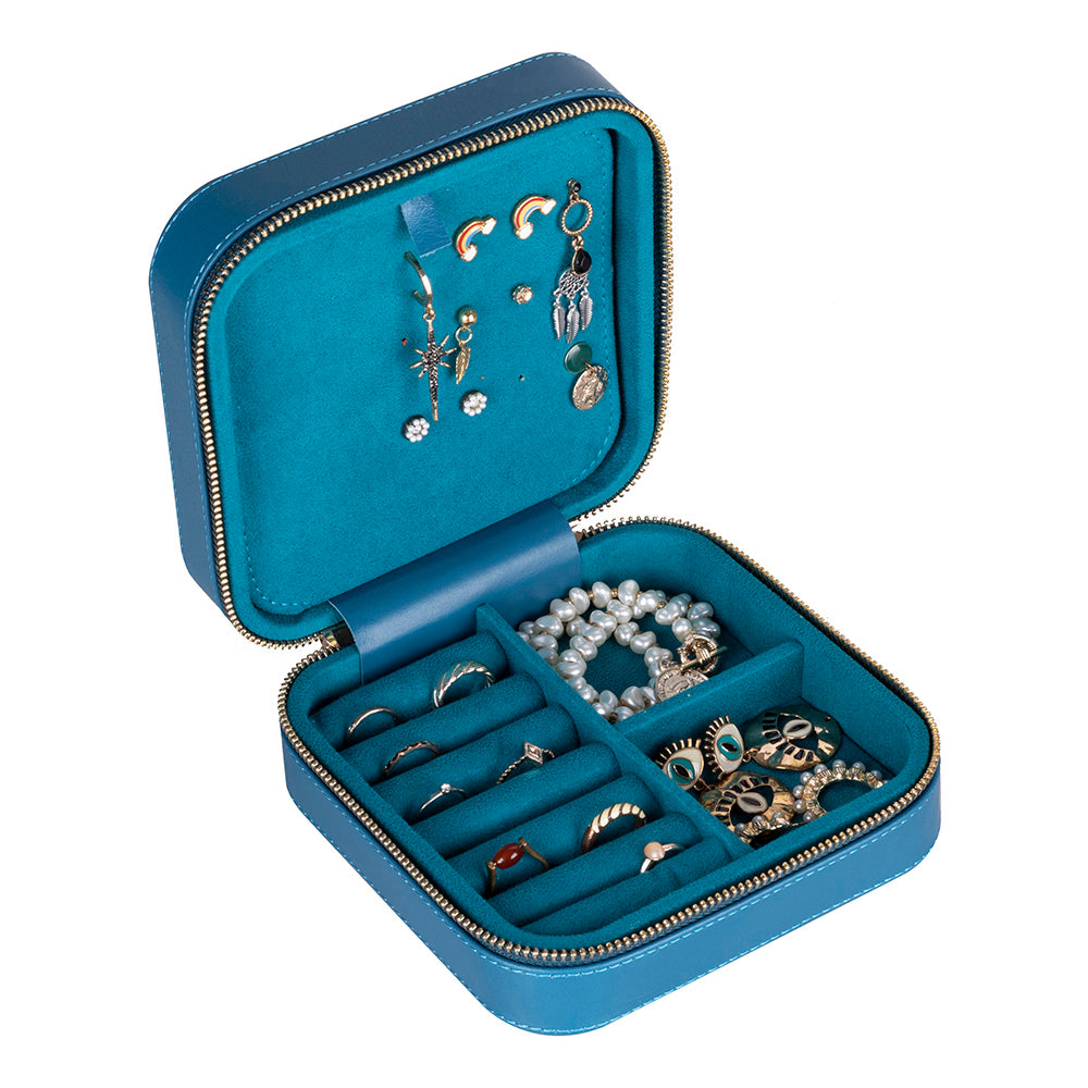 Amanda Leather Jewelry Box, Large - LuggageDesigners