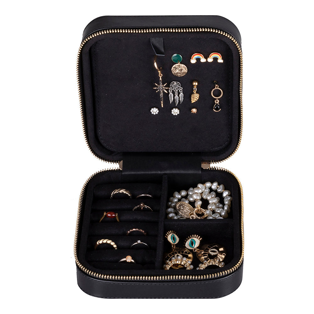 Amanda Leather Jewelry Box, Large - LuggageDesigners