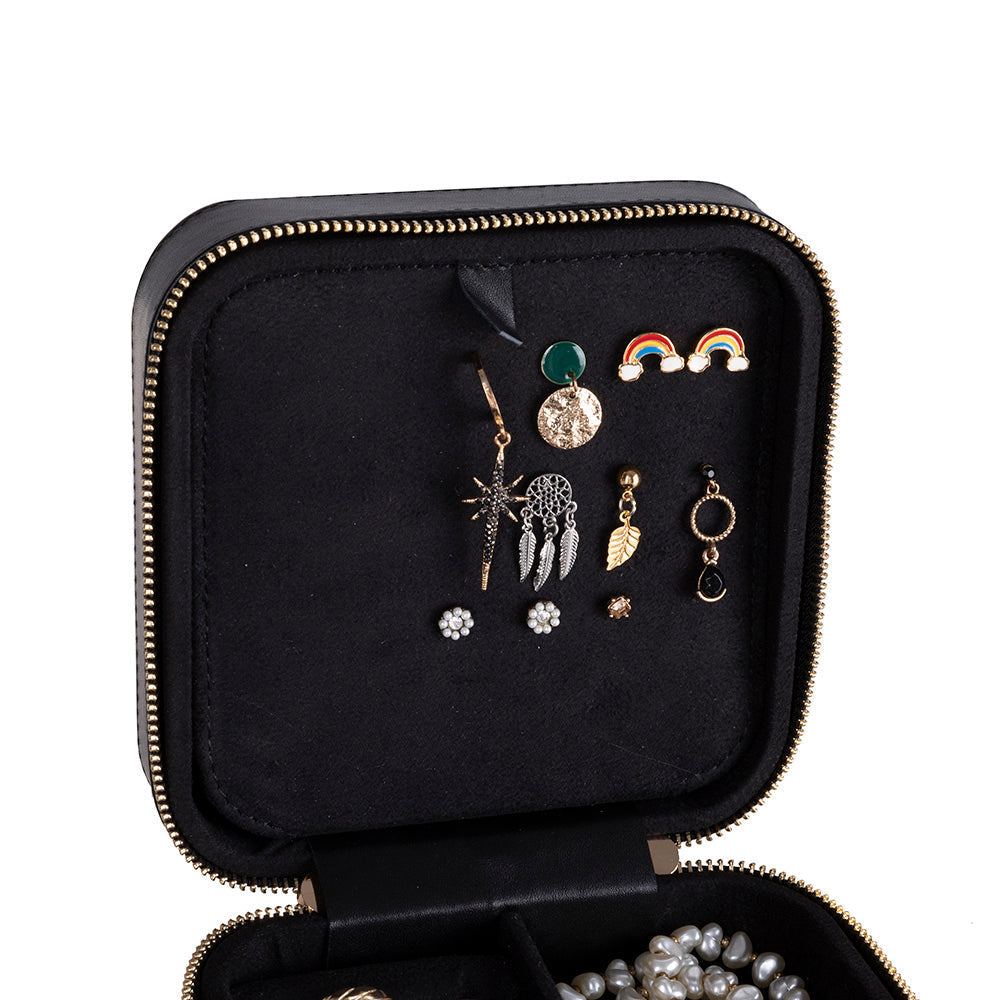 Amanda Leather Jewelry Box, Large - LuggageDesigners