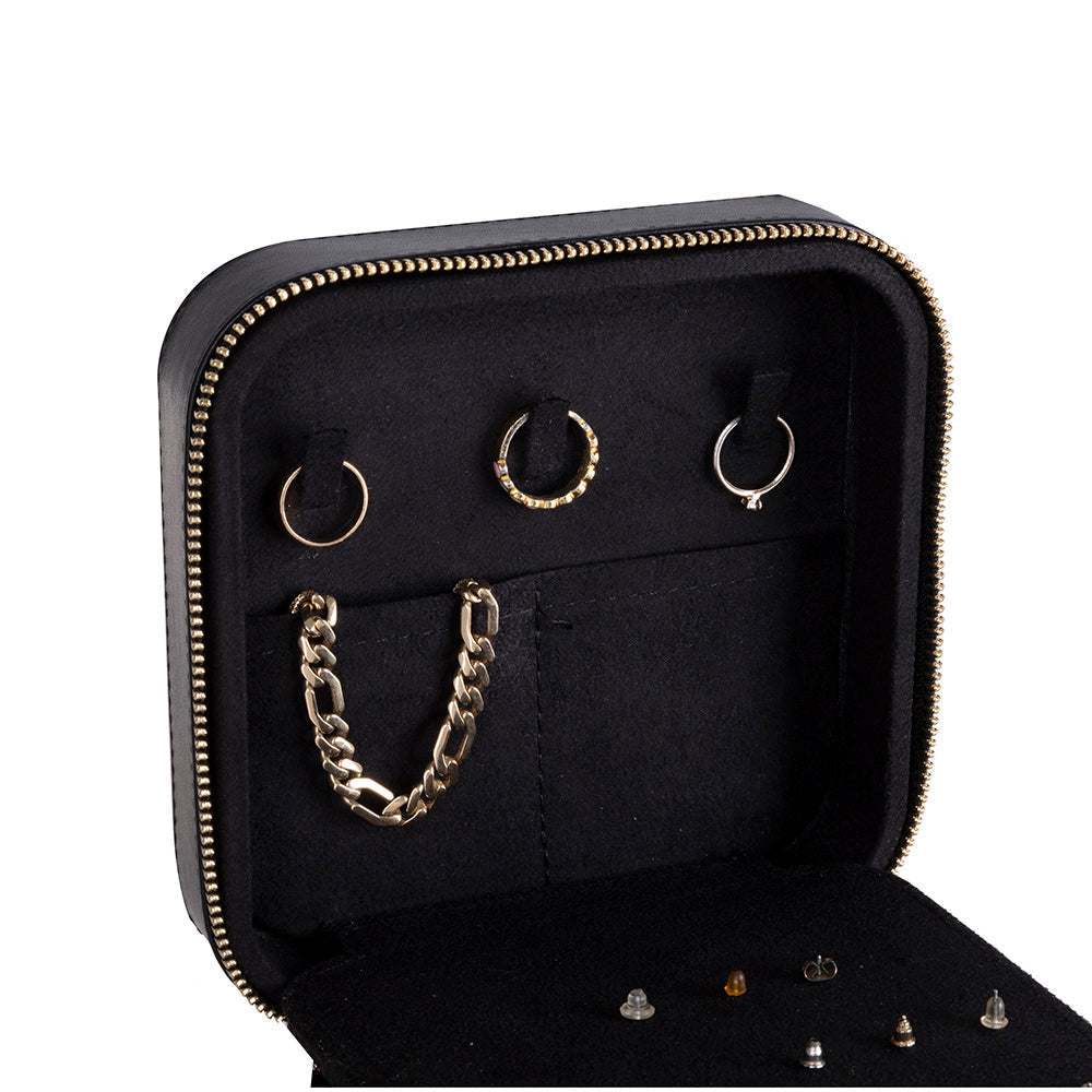 Amanda Leather Jewelry Box, Large - LuggageDesigners