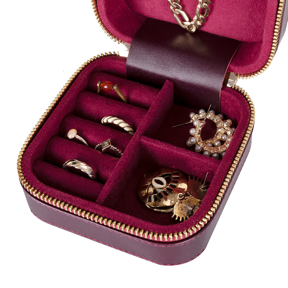 Amanda Leather Jewelry Box, Medium Mizuri Leather