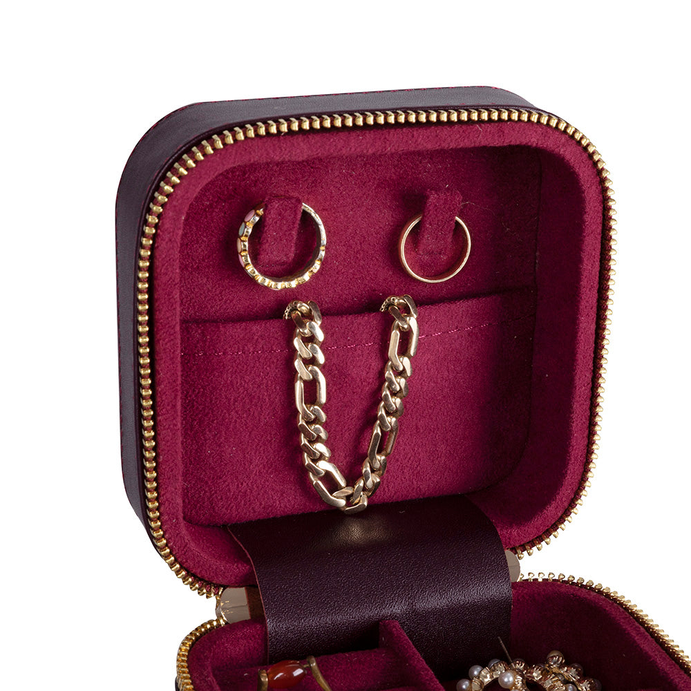 Amanda Leather Jewelry Box, Medium Mizuri Leather