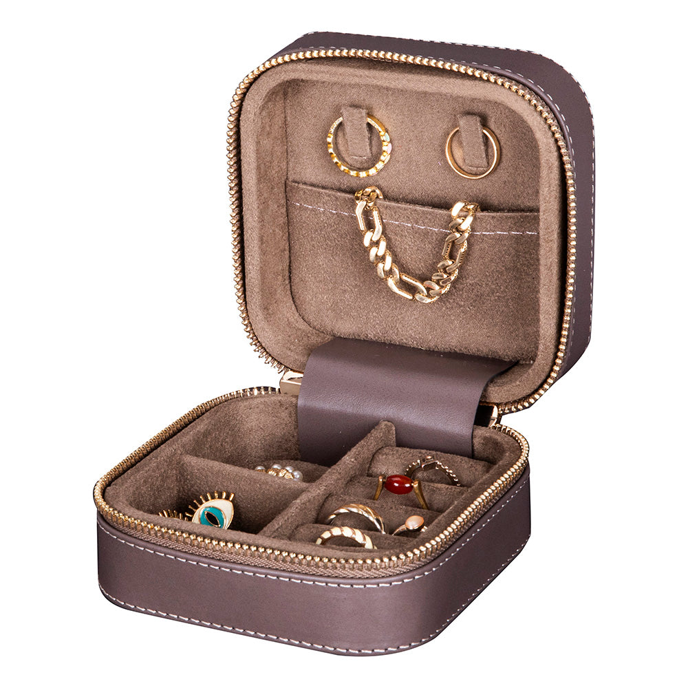 Amanda Leather Jewelry Box, Medium Mizuri Leather