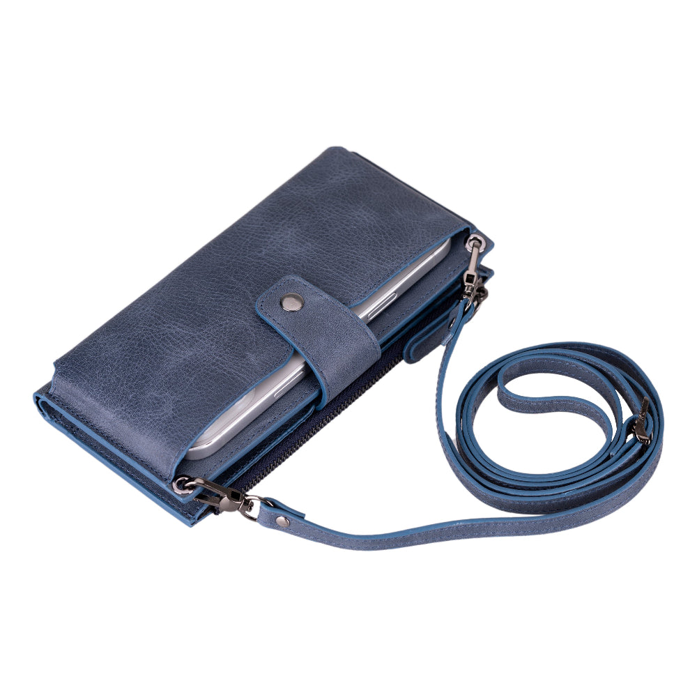 Lozan Strap Leather Crossbody Wallet Mizuri Leather