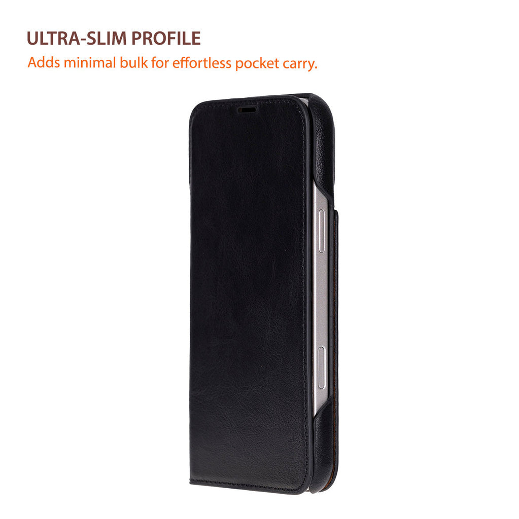 Sonat Leather iPhone 17 Pro Max Folio Case - LuggageDesigners