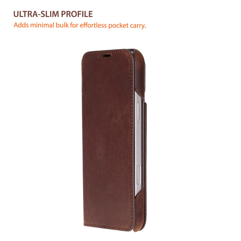 Sonat Leather iPhone 17 Pro Max Folio Case - LuggageDesigners