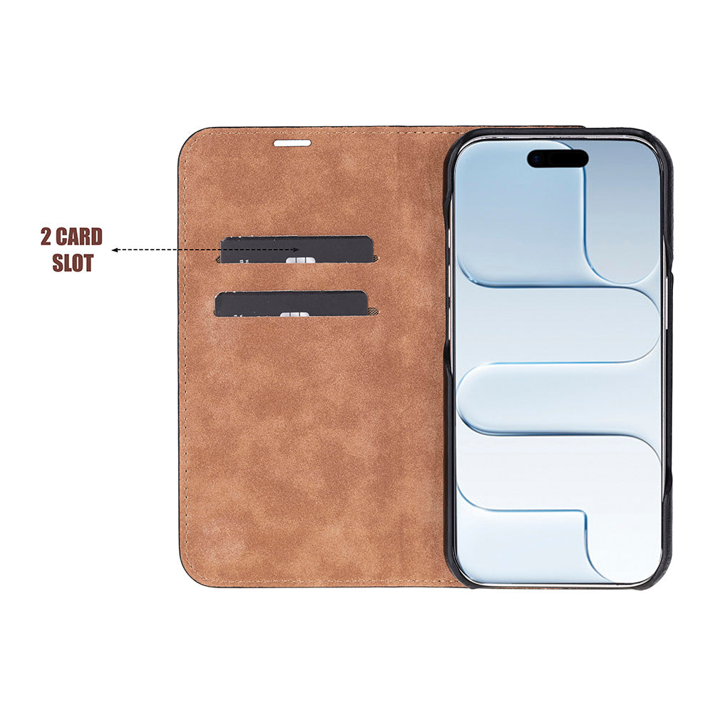 Sonat Leather iPhone 17 Folio Case - LuggageDesigners
