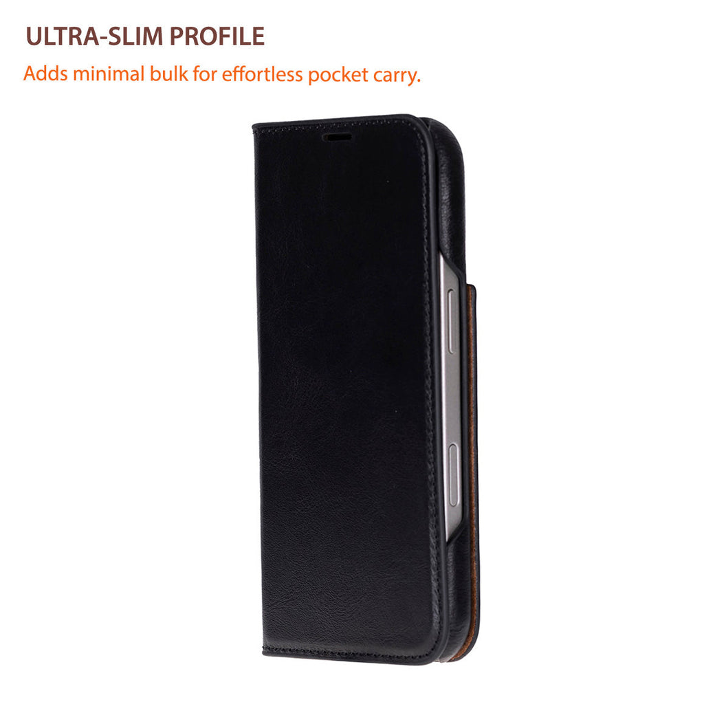 Sonat Leather iPhone 17 Folio Case - LuggageDesigners