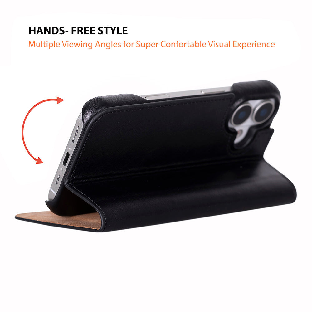 Sonat Leather iPhone 17 Folio Case - LuggageDesigners