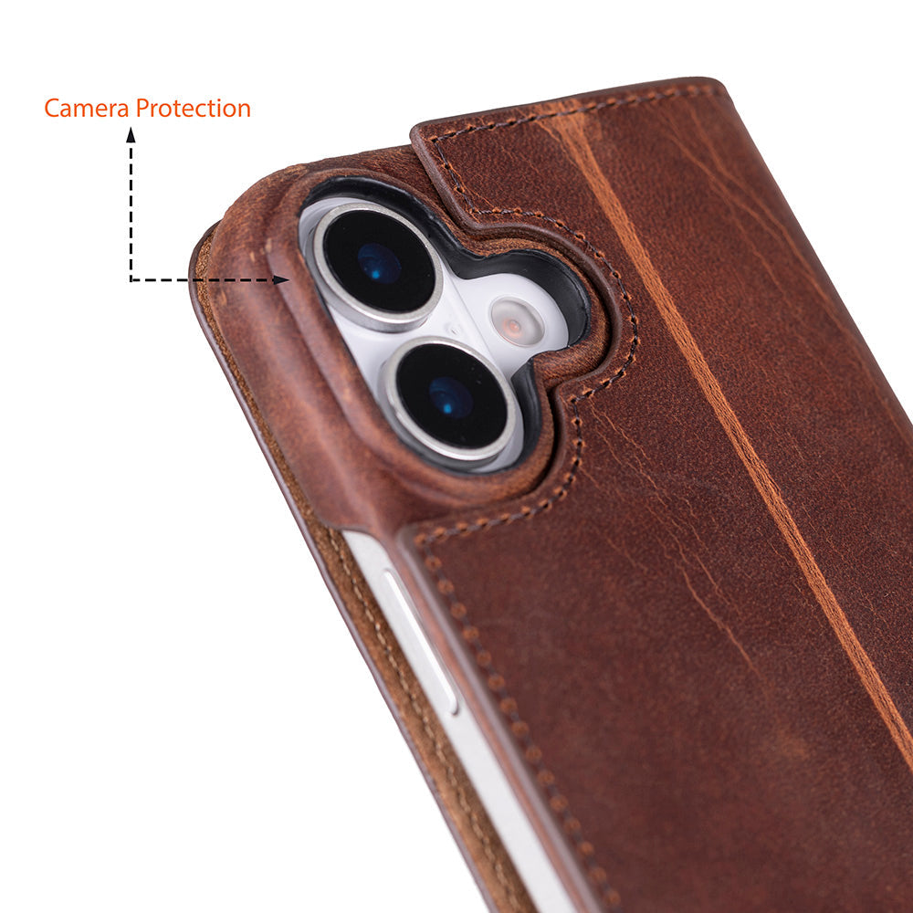 Sonat Leather iPhone 17 Folio Case - LuggageDesigners