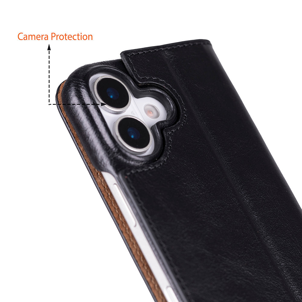 Sonat Leather iPhone 17 Folio Case - LuggageDesigners