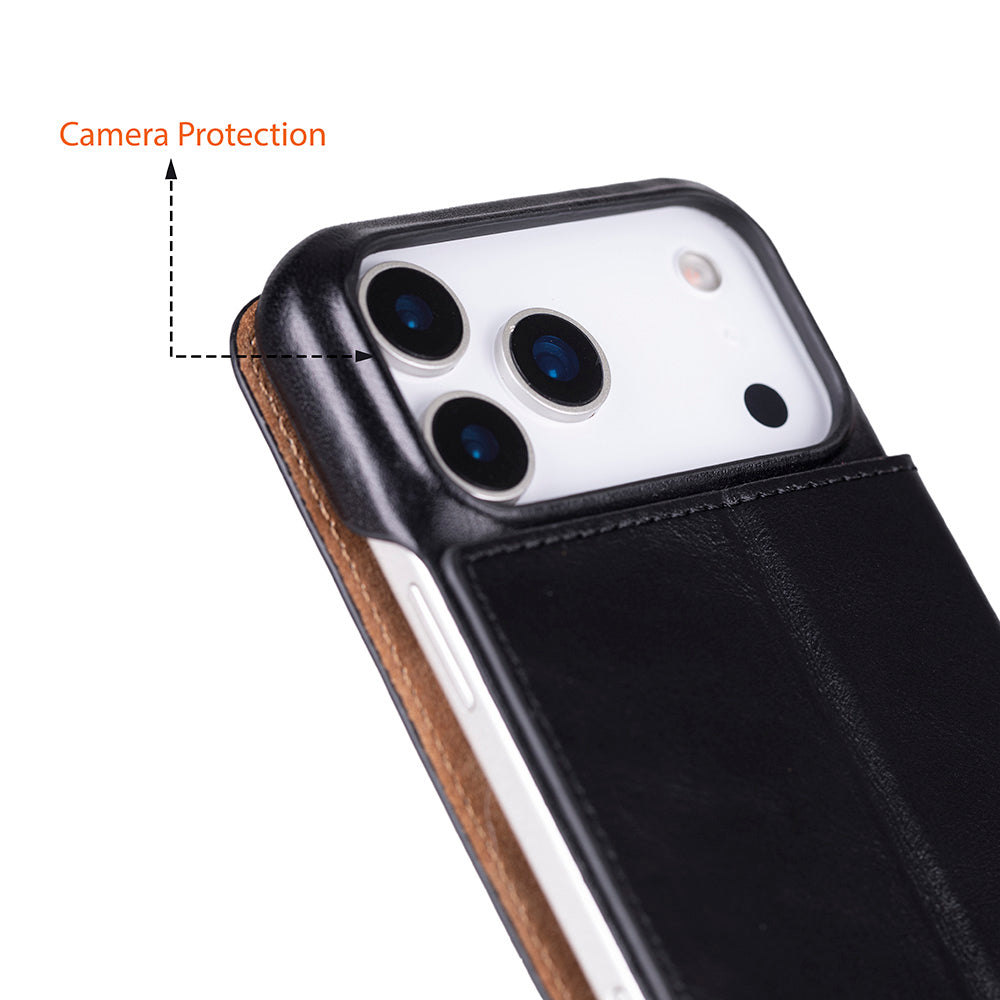Sonat Leather iPhone 17 Pro Folio Case - LuggageDesigners