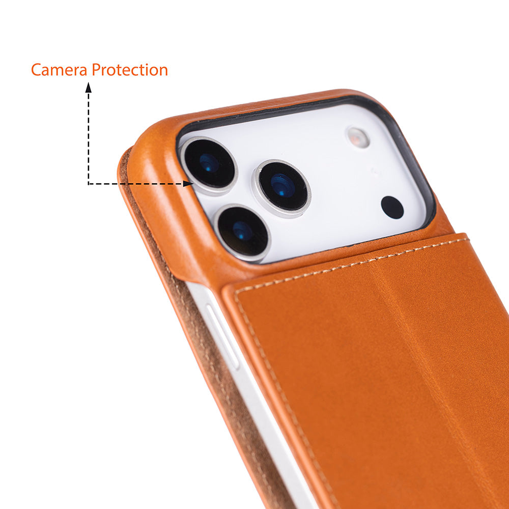 Sonat Leather iPhone 17 Pro Max Folio Case - LuggageDesigners