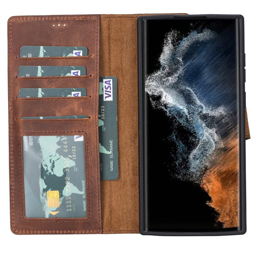 Magic Samsung Galaxy S22 Plus Leather Detachable Wallet Case Mizuri Leather