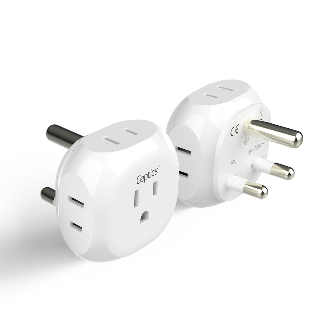South Africa Travel Plug Adapter - 4 in 1 - Ultra Compact - Light Weight (PT-10L) Ceptics