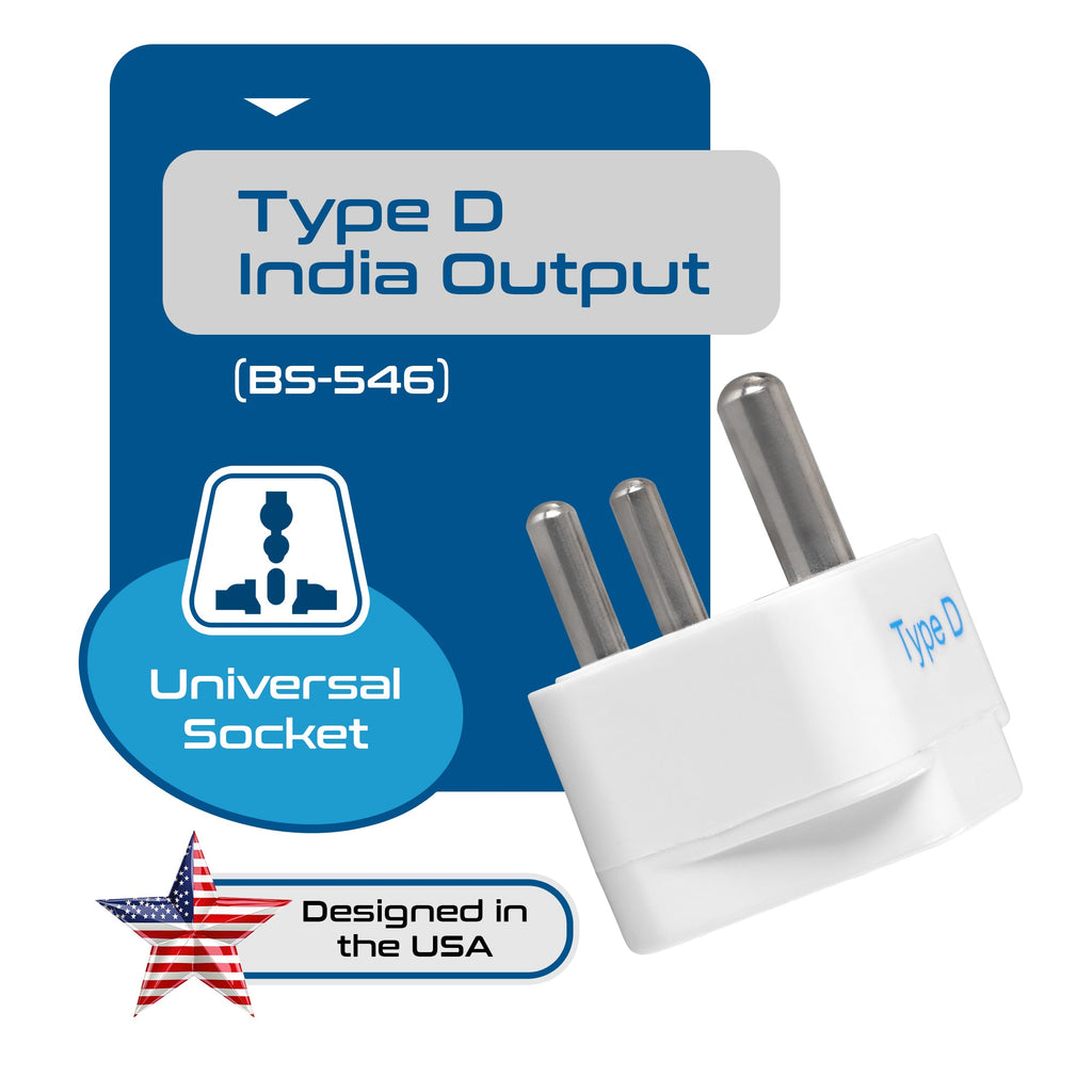 India Travel Adapter - Type D - 3 Pack (GP-10) Ceptics