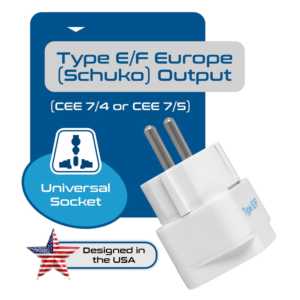 European (Schuko) Travel Adapter - Type E/F - 3 Pack (GP-9) Ceptics