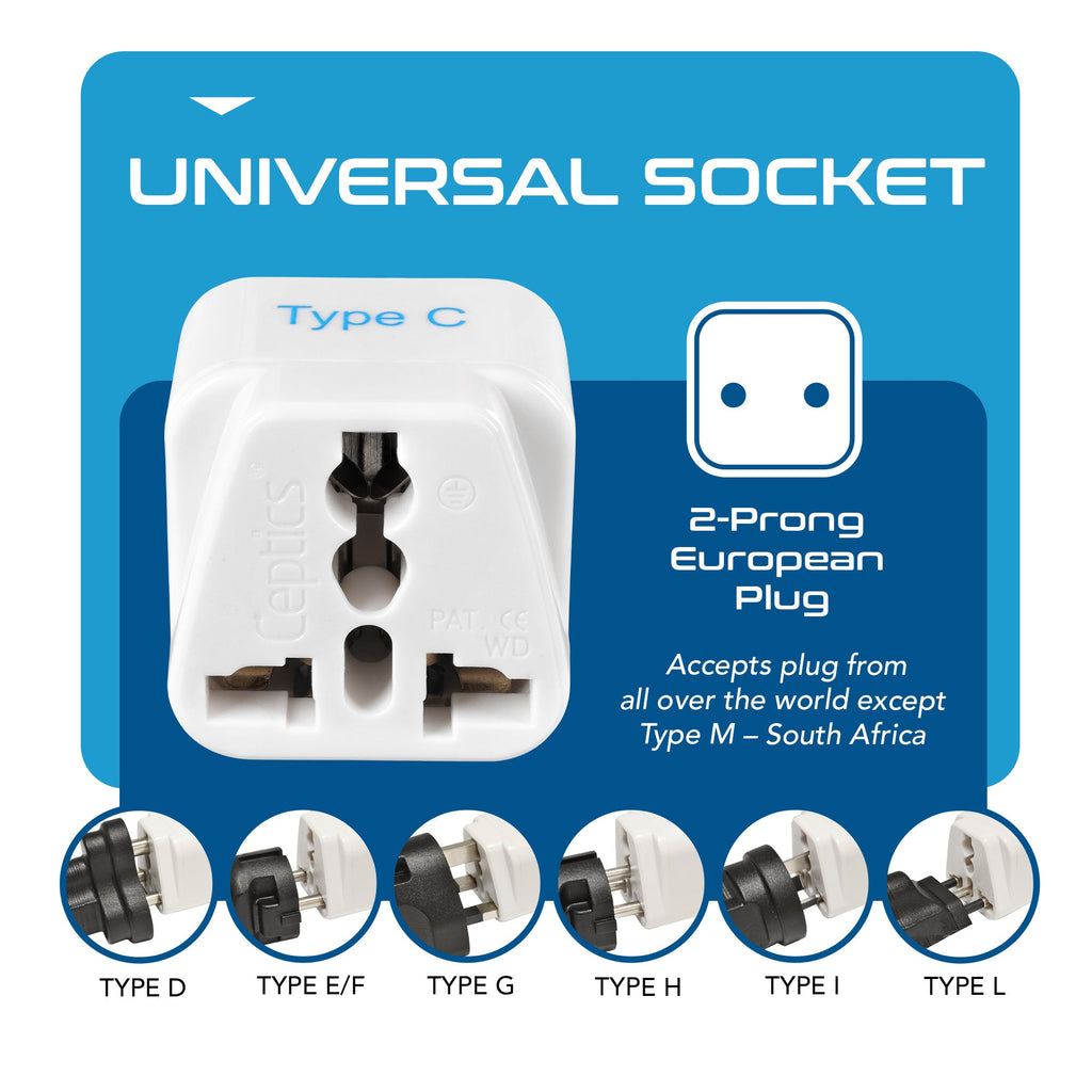 European Travel Adapter - Type C - 3 Pack (GP-9C) Ceptics