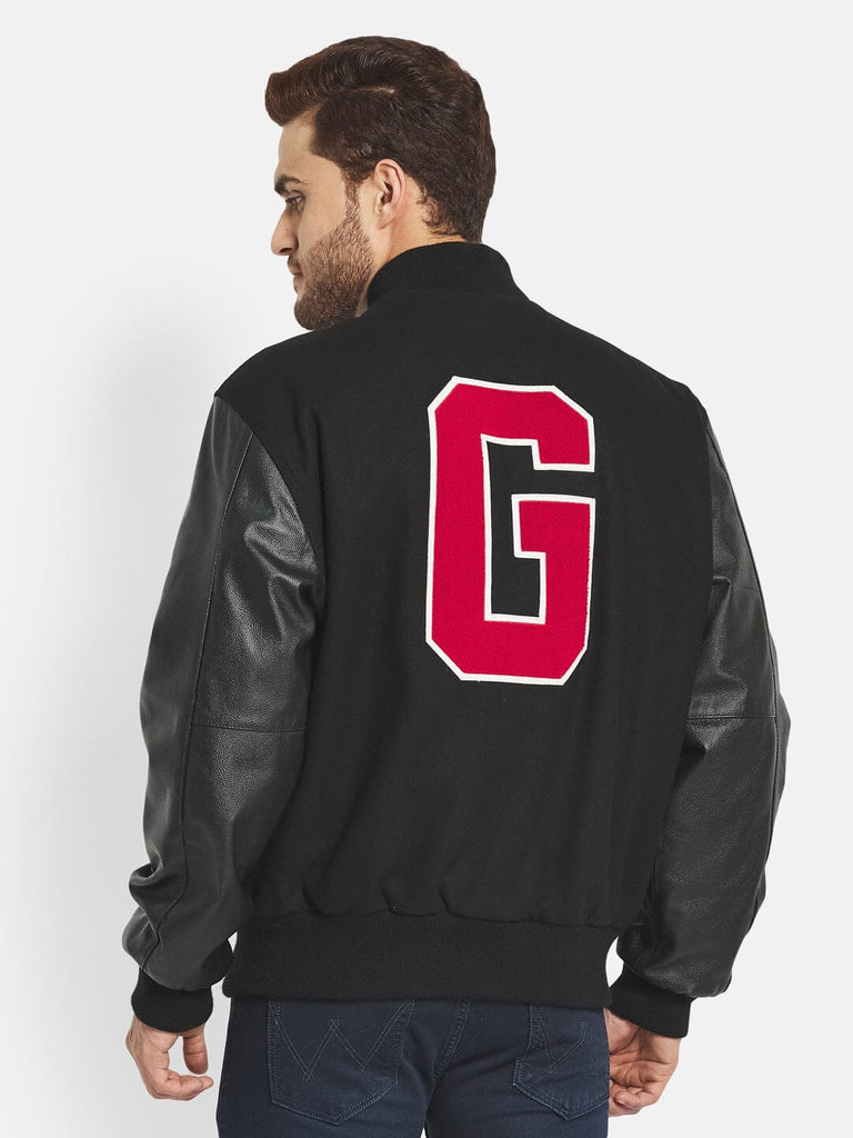Black Wolf Varsity Jacket Classy Leather Bags