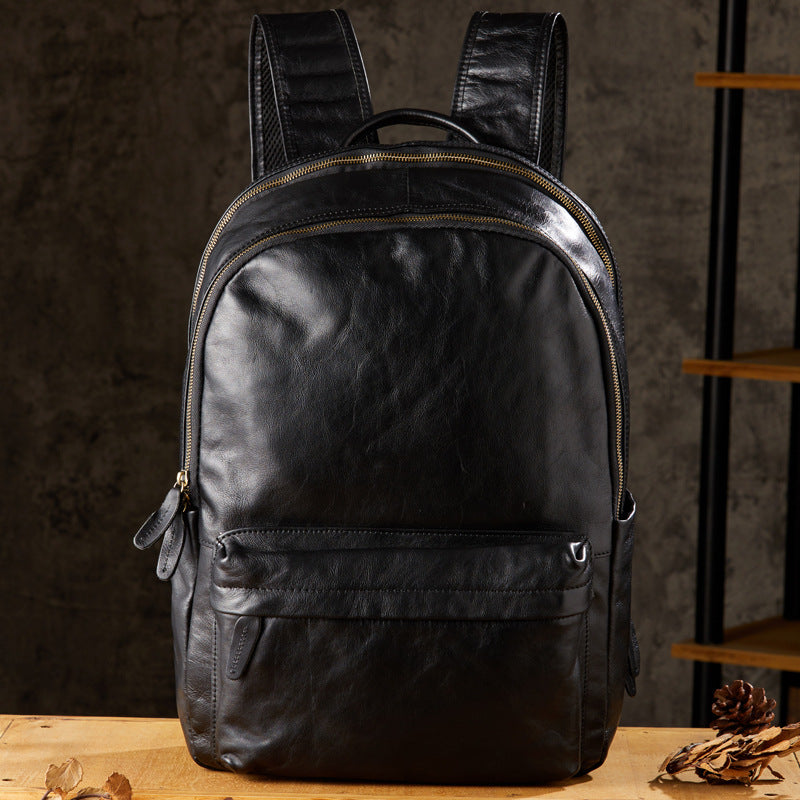 Men Leather 16" Laptop Backpack Full Grain Leather School Backpack RockCow Leather Studio