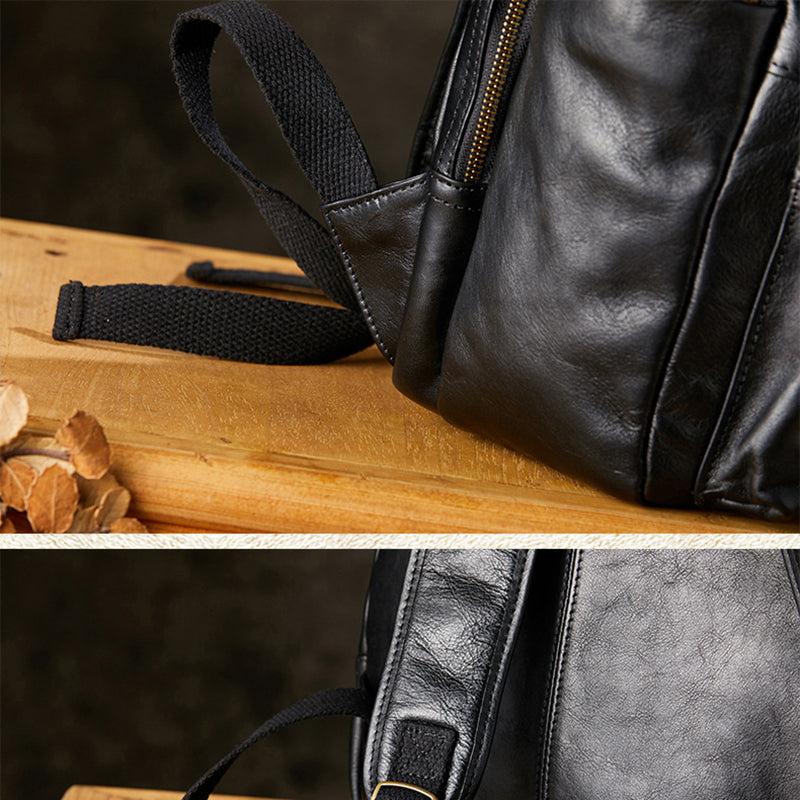 Men Leather 16" Laptop Backpack Full Grain Leather School Backpack RockCow Leather Studio
