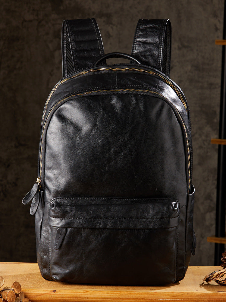 Men Leather 16" Laptop Backpack Full Grain Leather School Backpack RockCow Leather Studio