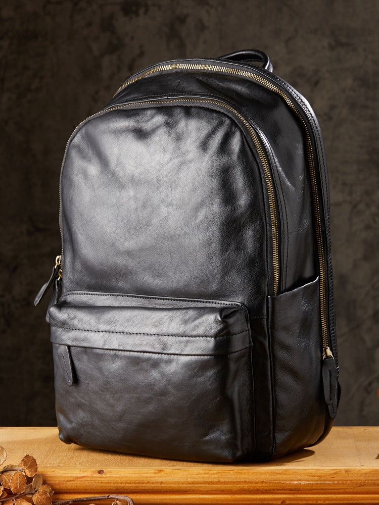 Men Leather 16" Laptop Backpack Full Grain Leather School Backpack RockCow Leather Studio