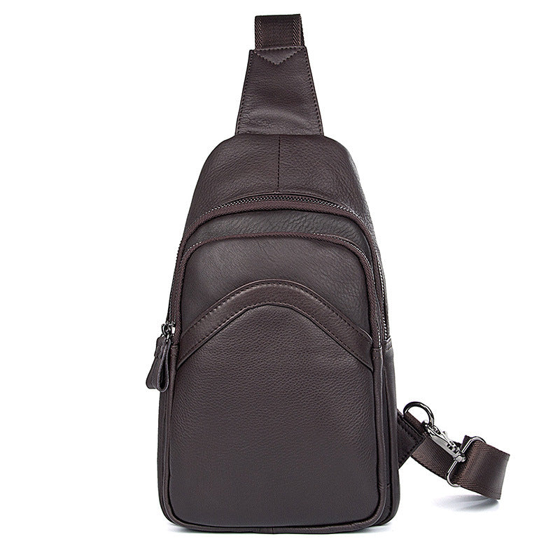 Men Leather Chest Pack Full Grain Leather Sling Bag Stylish Shoulder Bag JMD4013 RockCow Leather Studio