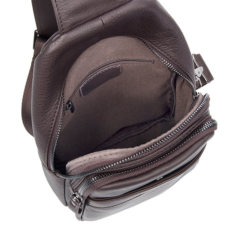 Men Leather Chest Pack Full Grain Leather Sling Bag Stylish Shoulder Bag JMD4013 RockCow Leather Studio