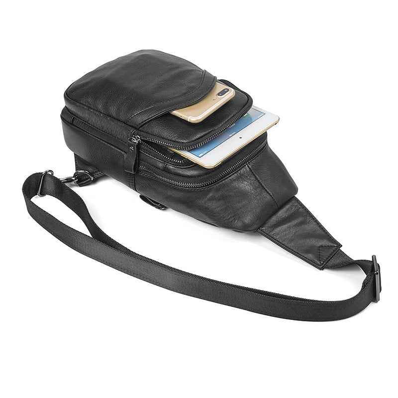 Men Leather Chest Pack Full Grain Leather Sling Bag Stylish Shoulder Bag JMD4013 RockCow Leather Studio