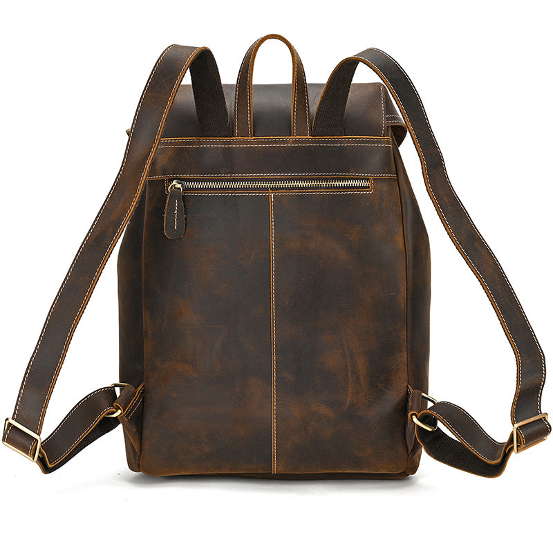 Mens Leather Backpack 15 Inch Leather Laptop Backpack Retro Travel Backpack For Mens School Backpack RockCow Leather Studio
