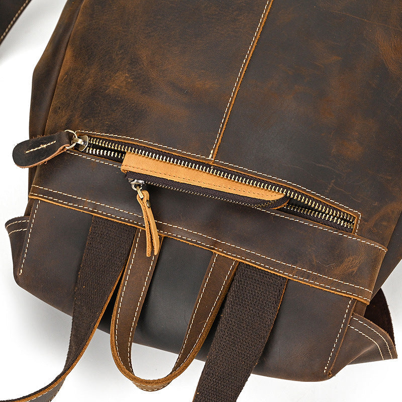 Mens Leather Backpack 15 Inch Leather Laptop Backpack Retro Travel Backpack For Mens School Backpack RockCow Leather Studio