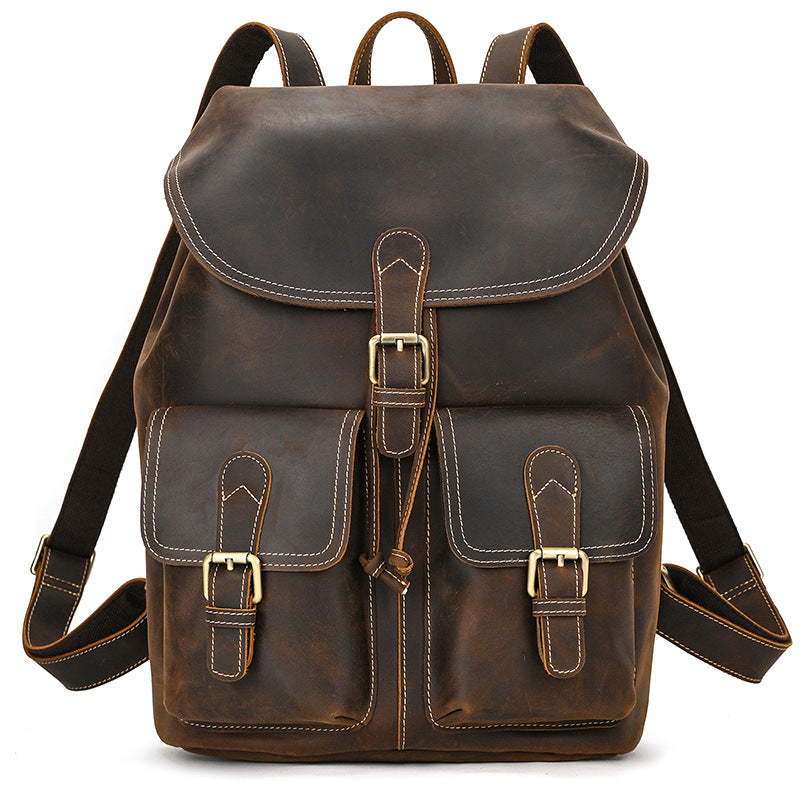 Mens Leather Backpack 15 Inch Leather Laptop Backpack Retro Travel Backpack For Mens School Backpack RockCow Leather Studio