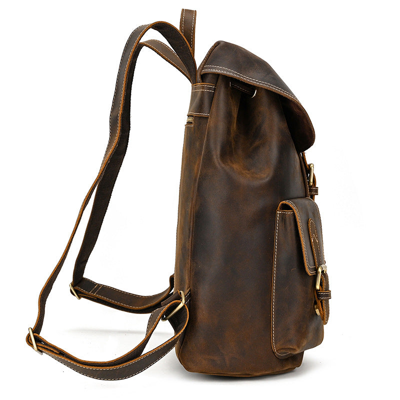 Mens Leather Backpack 15 Inch Leather Laptop Backpack Retro Travel Backpack For Mens School Backpack RockCow Leather Studio