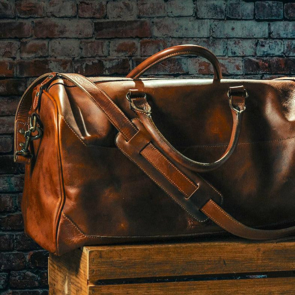 Benjamin Leather Duffle Bag Mission Mercantile Leather Goods